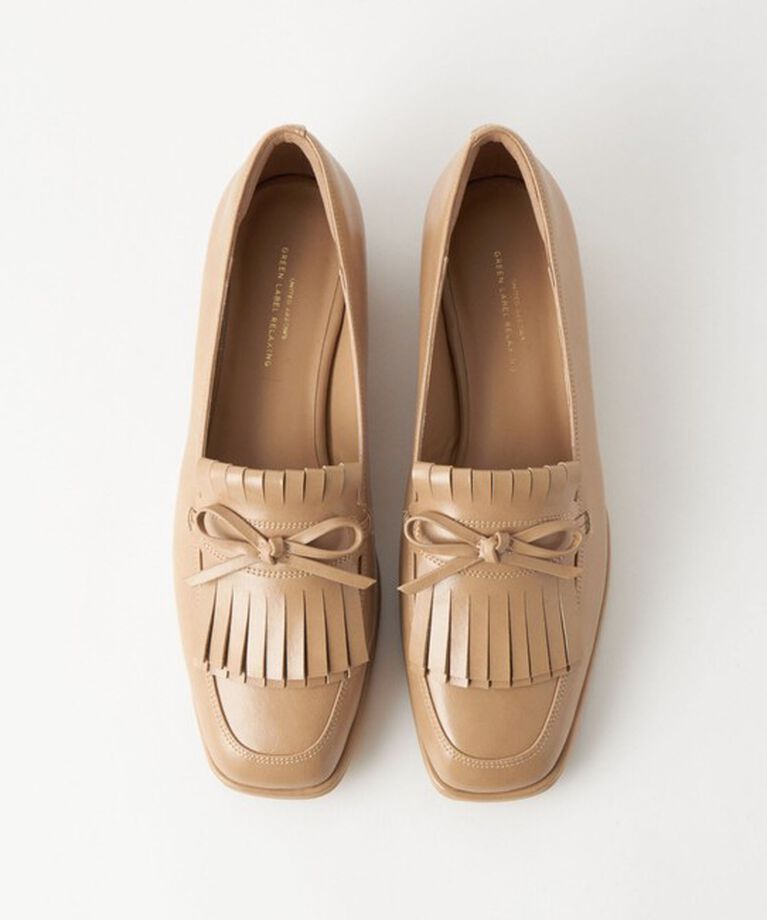 UNITED ARROWS green label relaxing「キルトリボン スリッポン シューズ / ローファー（3cmヒール）-撥水-」|その他|BEIGE
