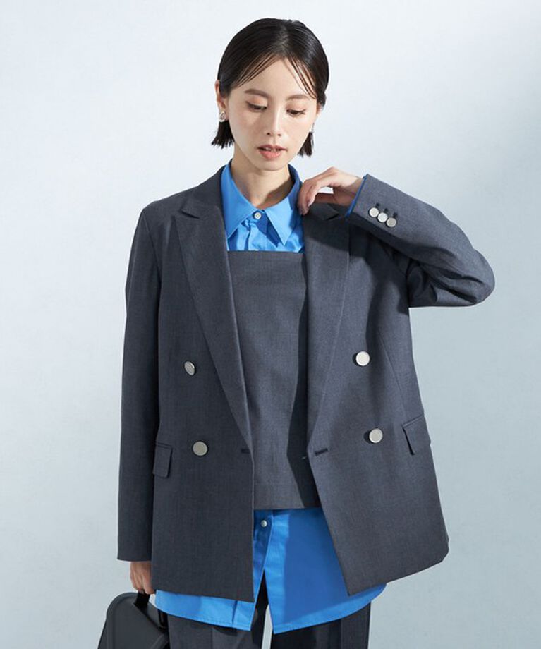 UNITED ARROWS green label relaxing「［size SHORTあり］Greed グリード シャンブレー ダブル ジャケット」|テーラードジャケット|