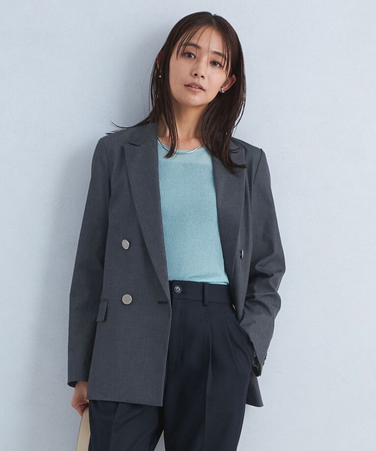 UNITED ARROWS green label relaxing「［size SHORTあり］Greed グリード シャンブレー ダブル ジャケット」|テーラードジャケット|