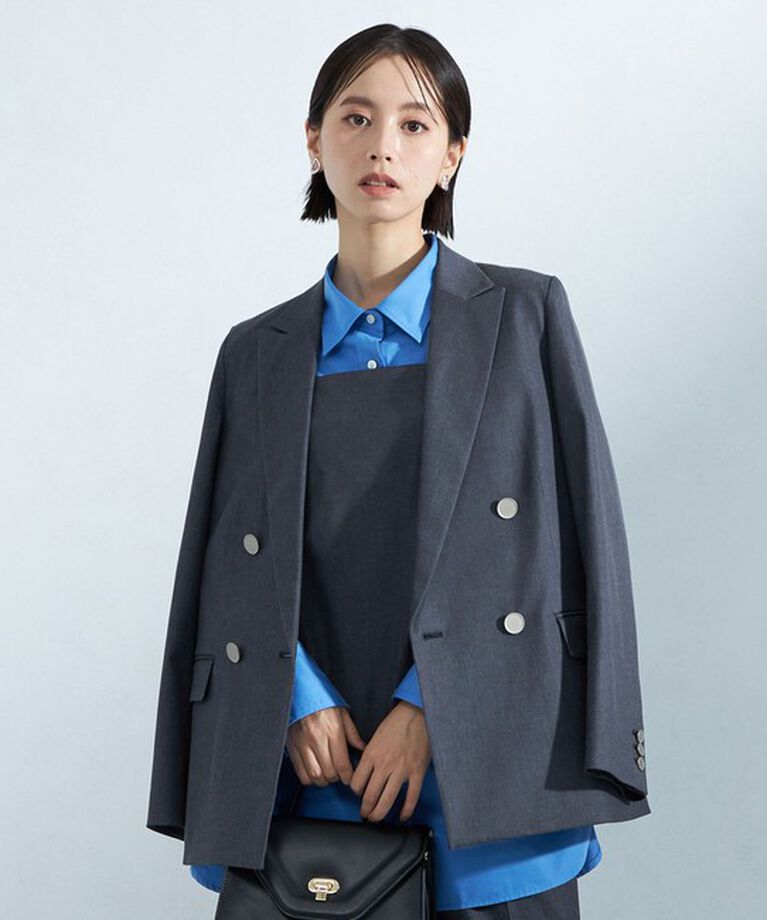 UNITED ARROWS green label relaxing「［size SHORTあり］Greed グリード シャンブレー ダブル ジャケット」|テーラードジャケット|