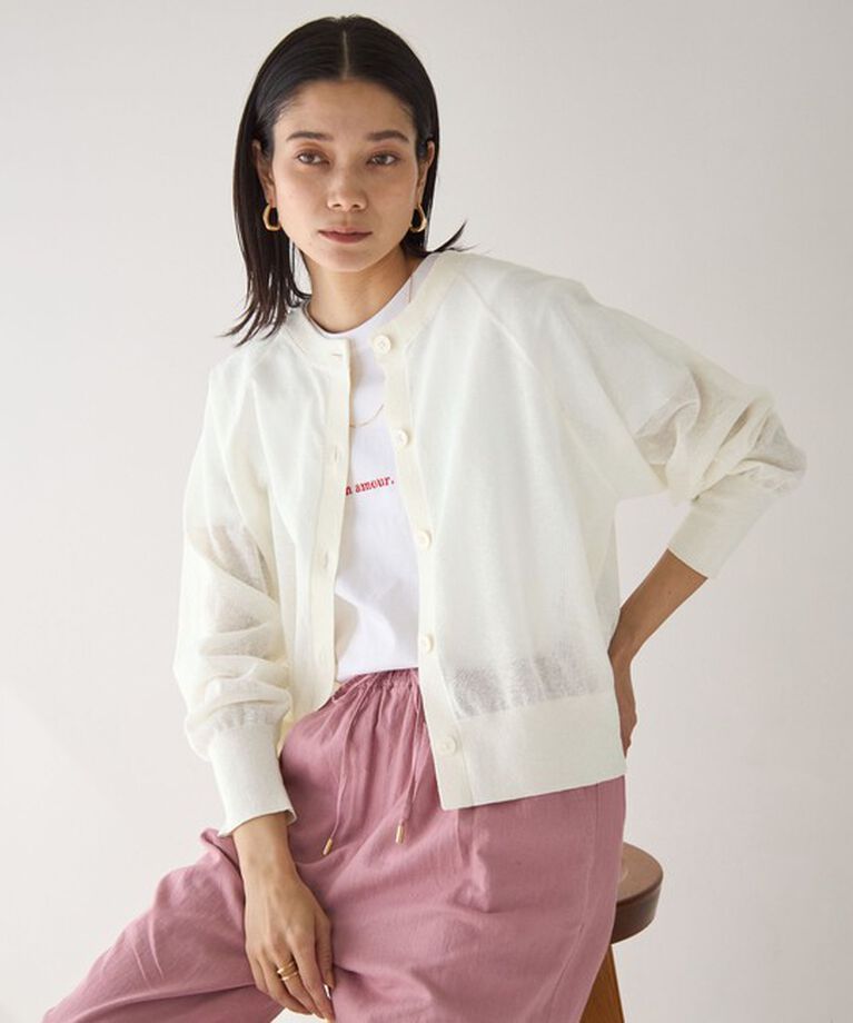 UNITED ARROWS green label relaxing「【結論シリーズ】忍ばせカーデ 2WAY -ウォッシャブル-」|カーディガン|OFF WHITE
