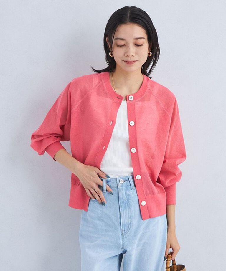 UNITED ARROWS green label relaxing「【結論シリーズ】忍ばせカーデ 2WAY -ウォッシャブル-」|カーディガン|PINK