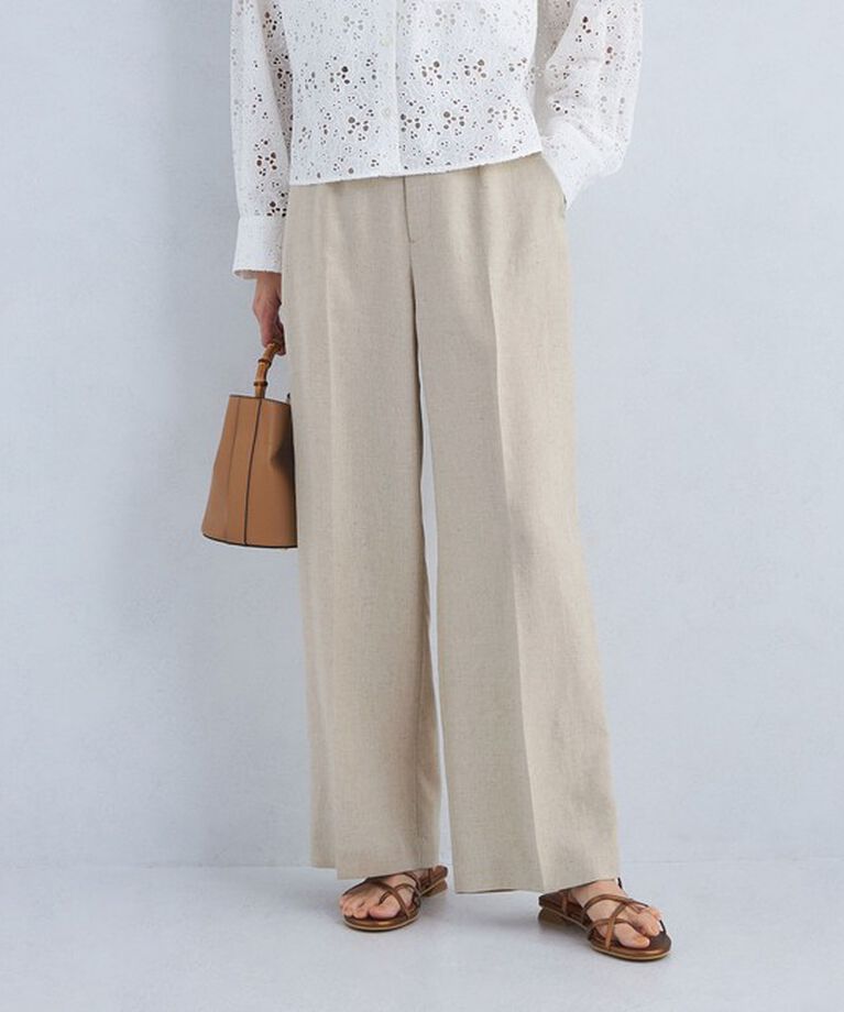 UNITED ARROWS green label relaxing「［size SHORTあり］リネンライク パンツ -マシンウォッシャブル・ストレッチ-」|スラックス|