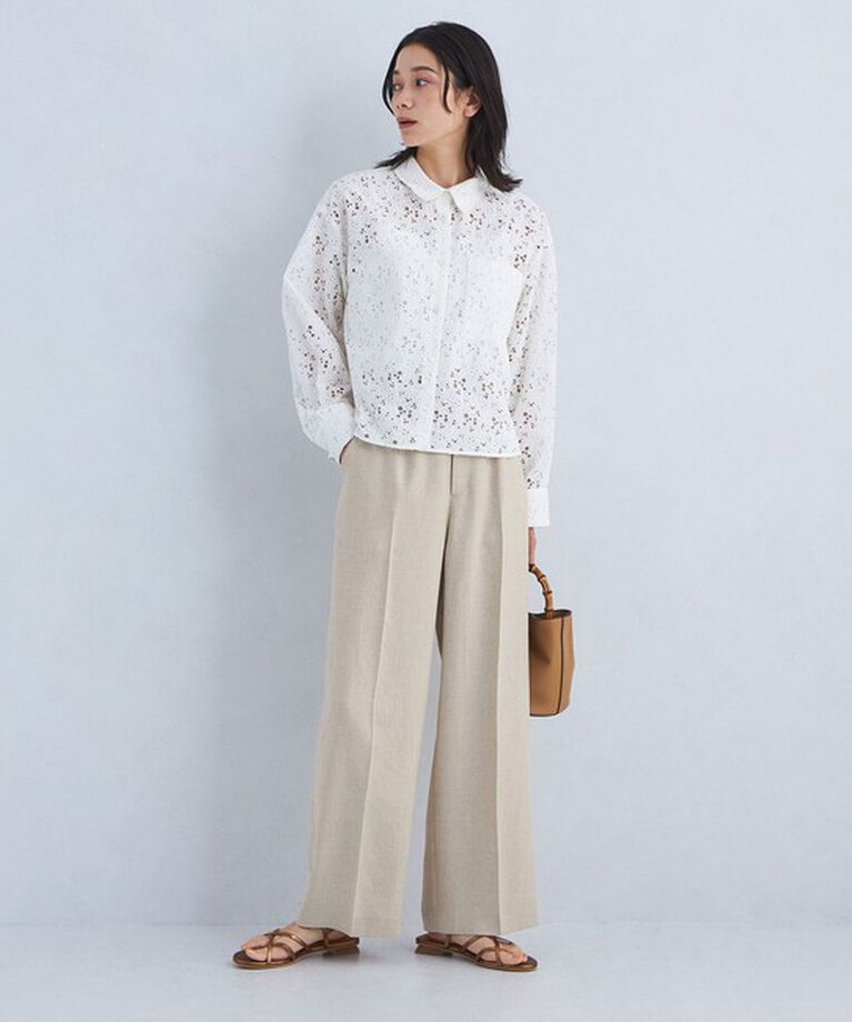 UNITED ARROWS green label relaxing「［size SHORTあり］リネンライク パンツ -マシンウォッシャブル・ストレッチ-」|スラックス|