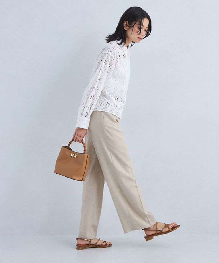 UNITED ARROWS green label relaxing「［size SHORTあり］リネンライク パンツ -マシンウォッシャブル・ストレッチ-」|スラックス|
