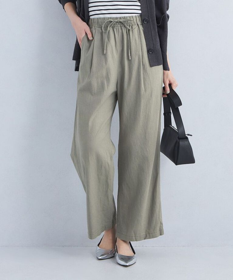 UNITED ARROWS green label relaxing「［size SHORT/TALLあり］BREEZE LINEN ブリーズリネン ワイド パンツ」|その他|OLIVE