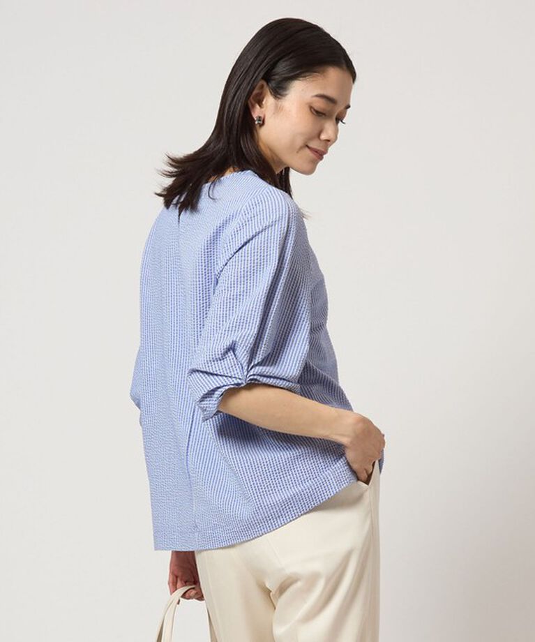 UNITED ARROWS green label relaxing「サッカー タックスリーブ プルオーバー カットソー -UVカット-」|Tシャツ・カットソー|
