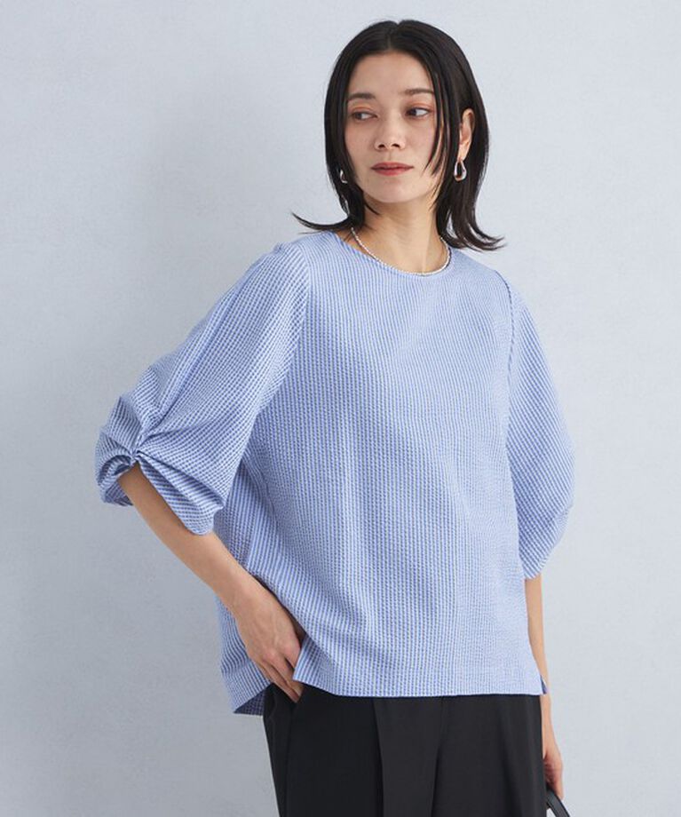 UNITED ARROWS green label relaxing「サッカー タックスリーブ プルオーバー カットソー -UVカット-」|Tシャツ・カットソー|