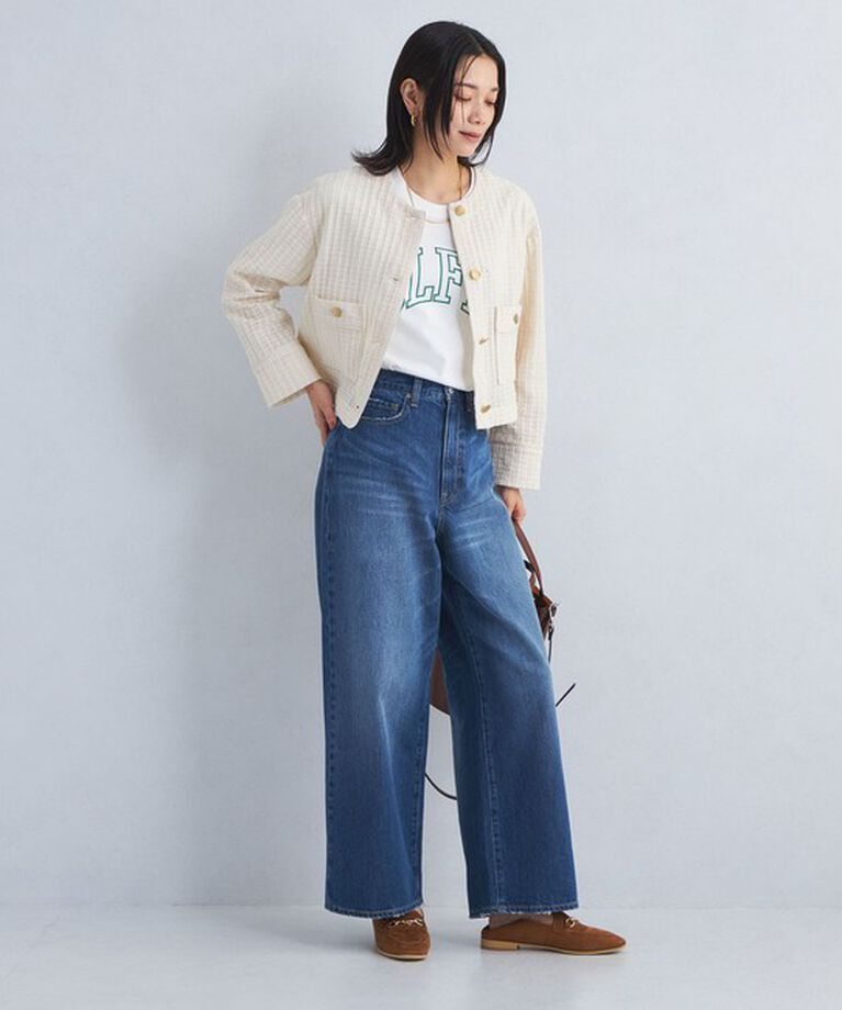 UNITED ARROWS green label relaxing「カラミ レース ノーカラー ジャケット」|ノーカラージャケット|