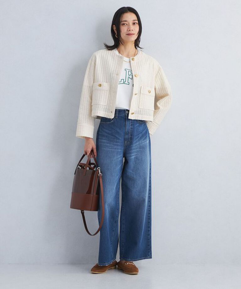 UNITED ARROWS green label relaxing「カラミ レース ノーカラー ジャケット」|ノーカラージャケット|