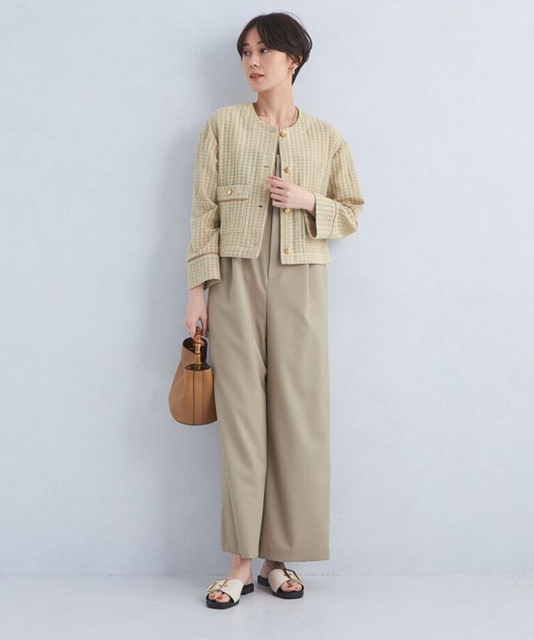 UNITED ARROWS green label relaxing「カラミ レース ノーカラー ジャケット」|ノーカラージャケット|