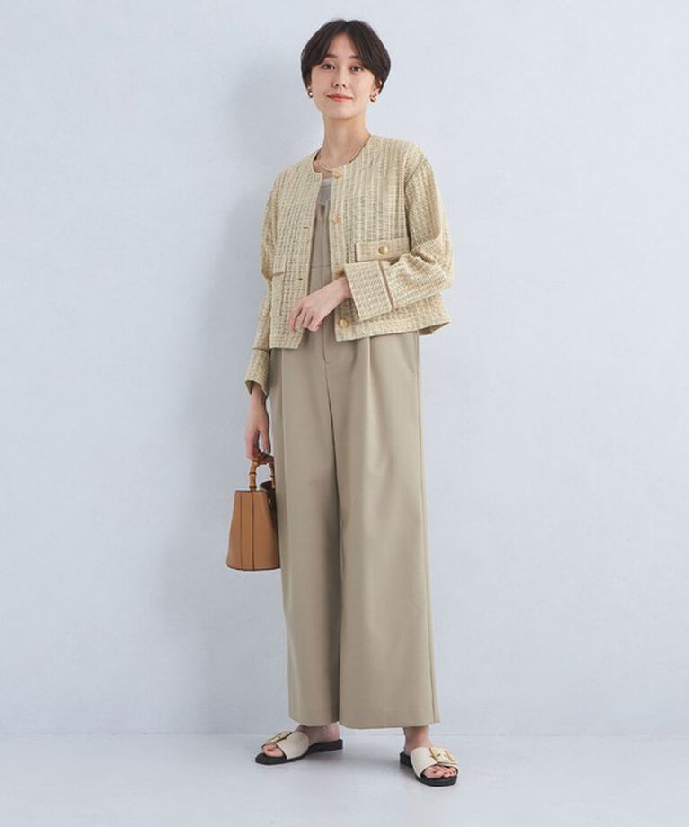 UNITED ARROWS green label relaxing「カラミ レース ノーカラー ジャケット」|ノーカラージャケット|