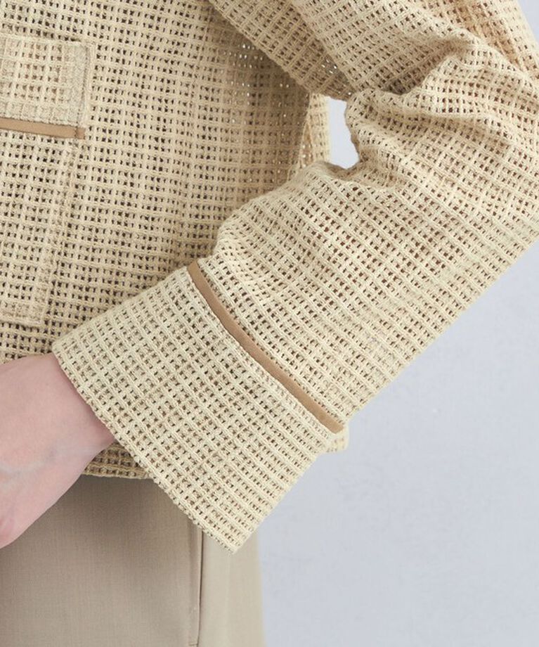 UNITED ARROWS green label relaxing「カラミ レース ノーカラー ジャケット」|ノーカラージャケット|