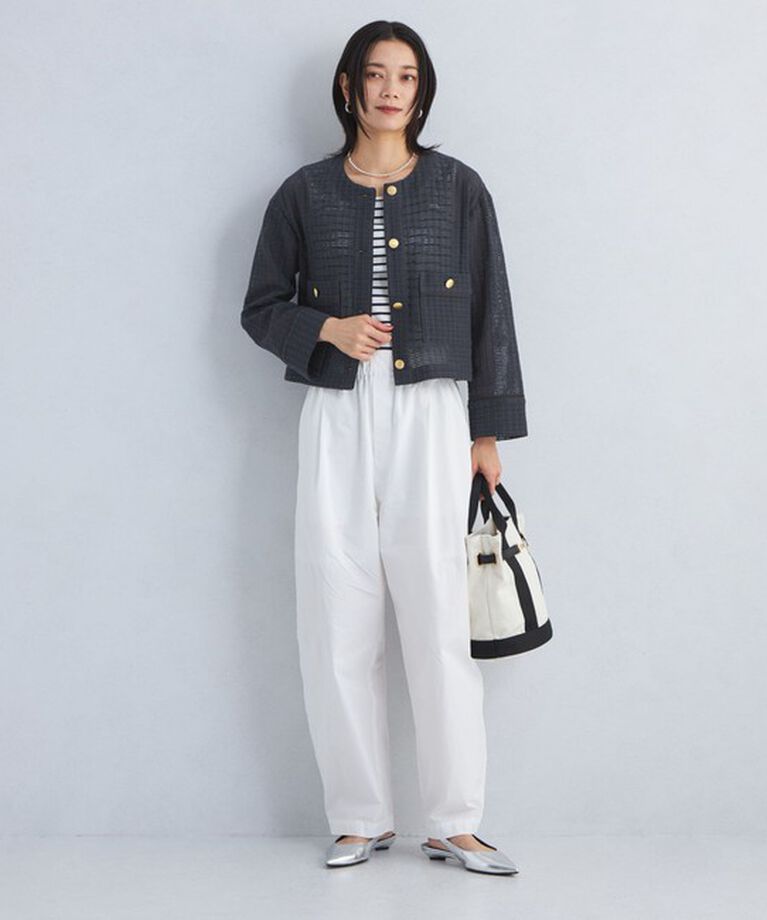 UNITED ARROWS green label relaxing「カラミ レース ノーカラー ジャケット」|ノーカラージャケット|