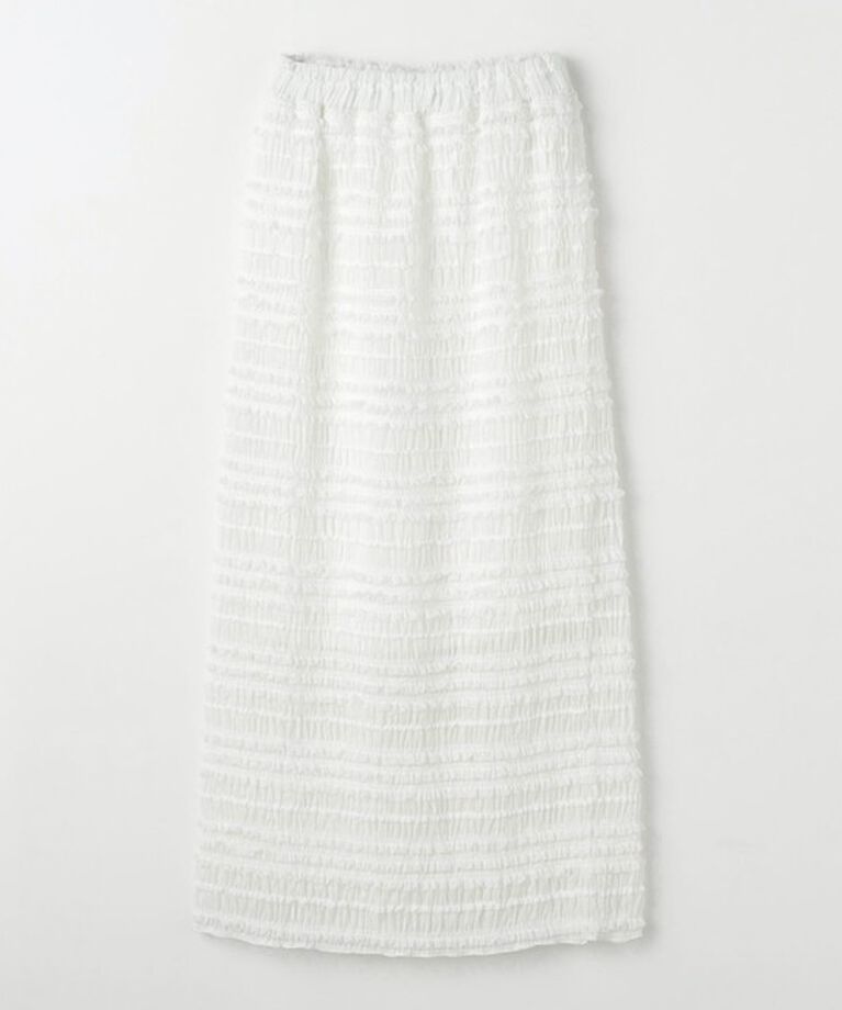UNITED ARROWS green label relaxing「＜at ease＞シアー フリル スカート」|タイト|