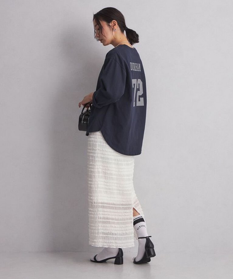 UNITED ARROWS green label relaxing「＜at ease＞シアー フリル スカート」|タイト|