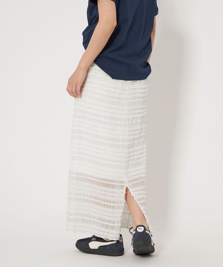 UNITED ARROWS green label relaxing「＜at ease＞シアー フリル スカート」|タイト|
