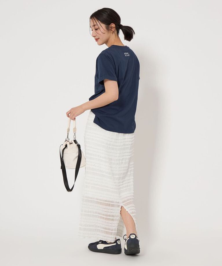UNITED ARROWS green label relaxing「＜at ease＞シアー フリル スカート」|タイト|