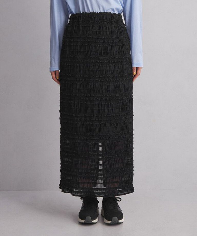 UNITED ARROWS green label relaxing「＜at ease＞シアー フリル スカート」|タイト|