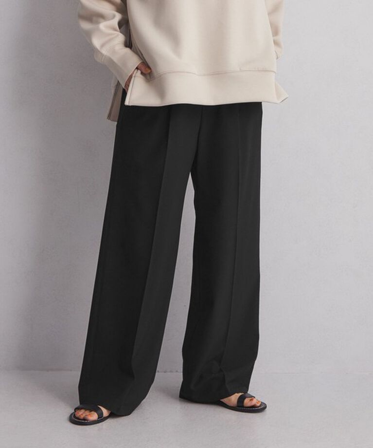 UNITED ARROWS green label relaxing「【WEB限定】＜at ease＞オルマイ ワイド パンツ -マシンウォッシャブル・ストレッチ・帯電防止-」|その他|BLACK
