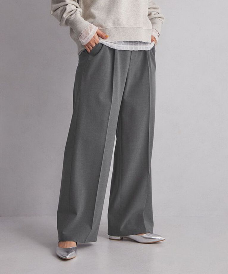 UNITED ARROWS green label relaxing「【WEB限定】＜at ease＞オルマイ ワイド パンツ -マシンウォッシャブル・ストレッチ・帯電防止-」|その他|MD.GRAY