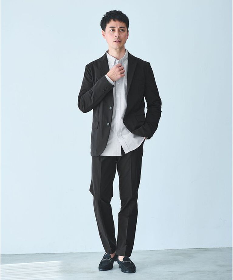 UNITED ARROWS green label relaxing「【WEB限定】JUST fit TEXBRID(R) ナロー セットアップ ジャケット＆パンツ -2WAYストレッチ・撥水-」|テーラードジャケット|BLACK