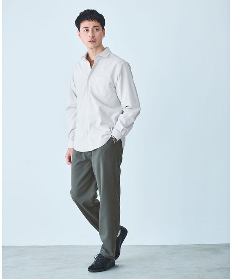 UNITED ARROWS green label relaxing「【WEB限定】JUST fit ワイドカラー 長袖 シャツ -ストレッチ-」|シャツ・ブラウス|