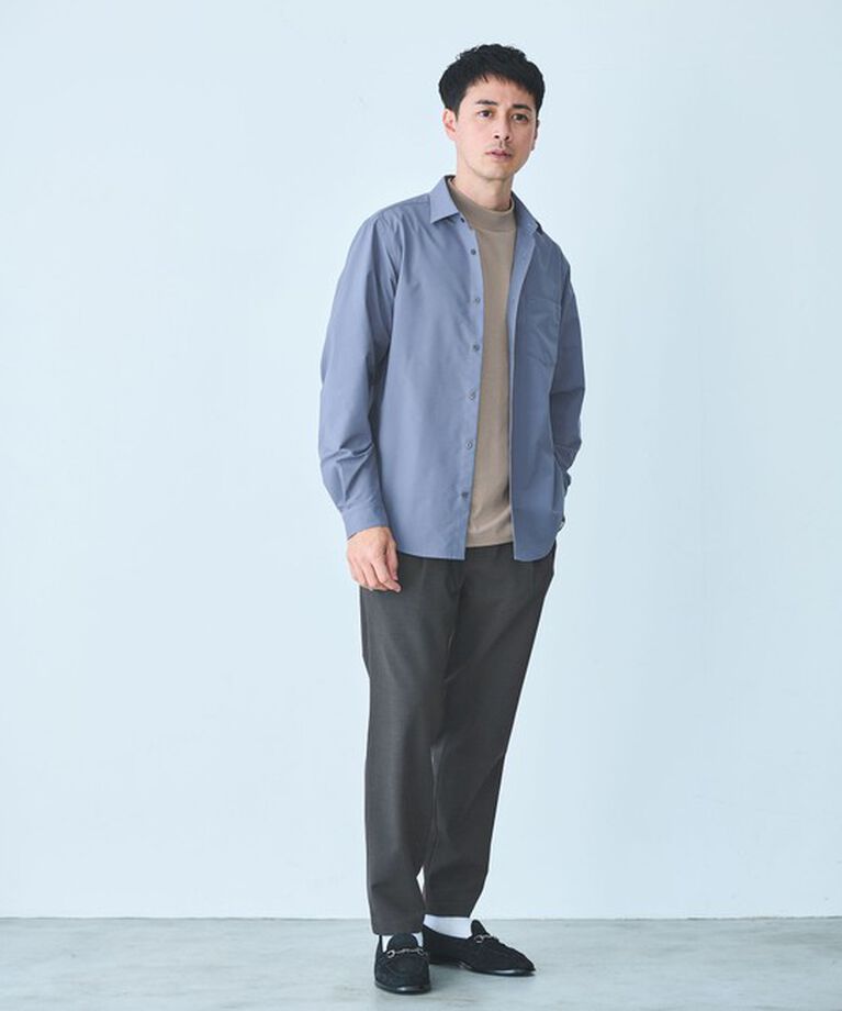 UNITED ARROWS green label relaxing「【WEB限定】JUST fit ワイドカラー 長袖 シャツ -ストレッチ-」|シャツ・ブラウス|