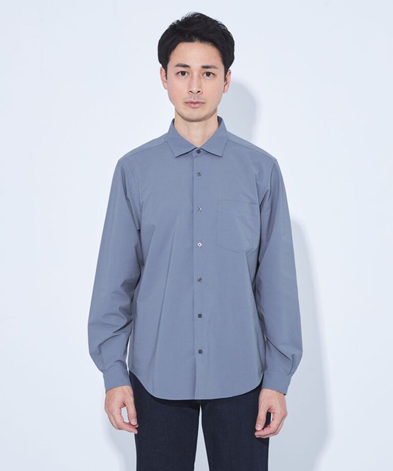 UNITED ARROWS green label relaxing「【WEB限定】JUST fit ワイドカラー 長袖 シャツ -ストレッチ-」|シャツ・ブラウス|