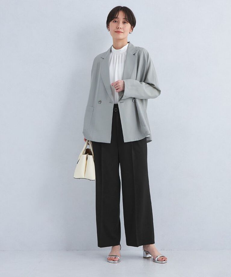 UNITED ARROWS green label relaxing「サラフール ベルト ワイド パンツ -マシンウォッシャブル・ストレッチ・UVカット-」|スラックス|