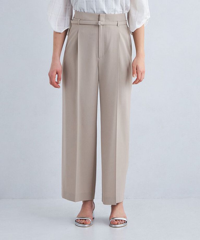UNITED ARROWS green label relaxing「サラフール ベルト ワイド パンツ -マシンウォッシャブル・ストレッチ・UVカット-」|スラックス|