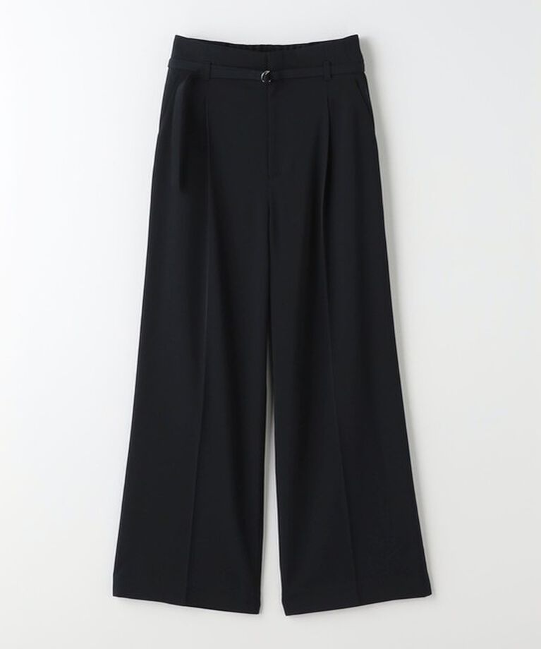 UNITED ARROWS green label relaxing「サラフール ベルト ワイド パンツ -マシンウォッシャブル・ストレッチ・UVカット-」|スラックス|