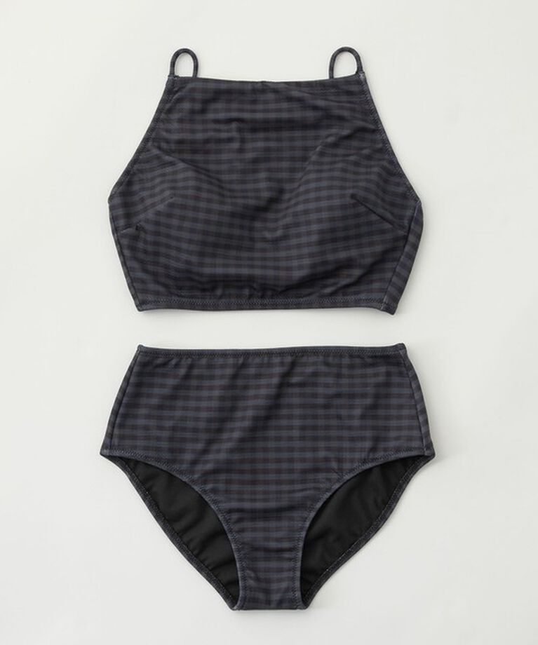 UNITED ARROWS green label relaxing「ハイネック ビスチェ&ショーツ チェック柄 スイムウェア / 水着」|スポーツ|