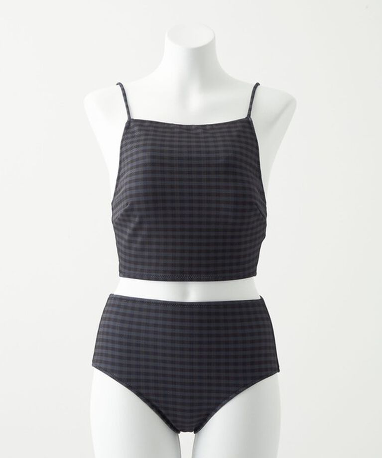 UNITED ARROWS green label relaxing「ハイネック ビスチェ&ショーツ チェック柄 スイムウェア / 水着」|スポーツ|