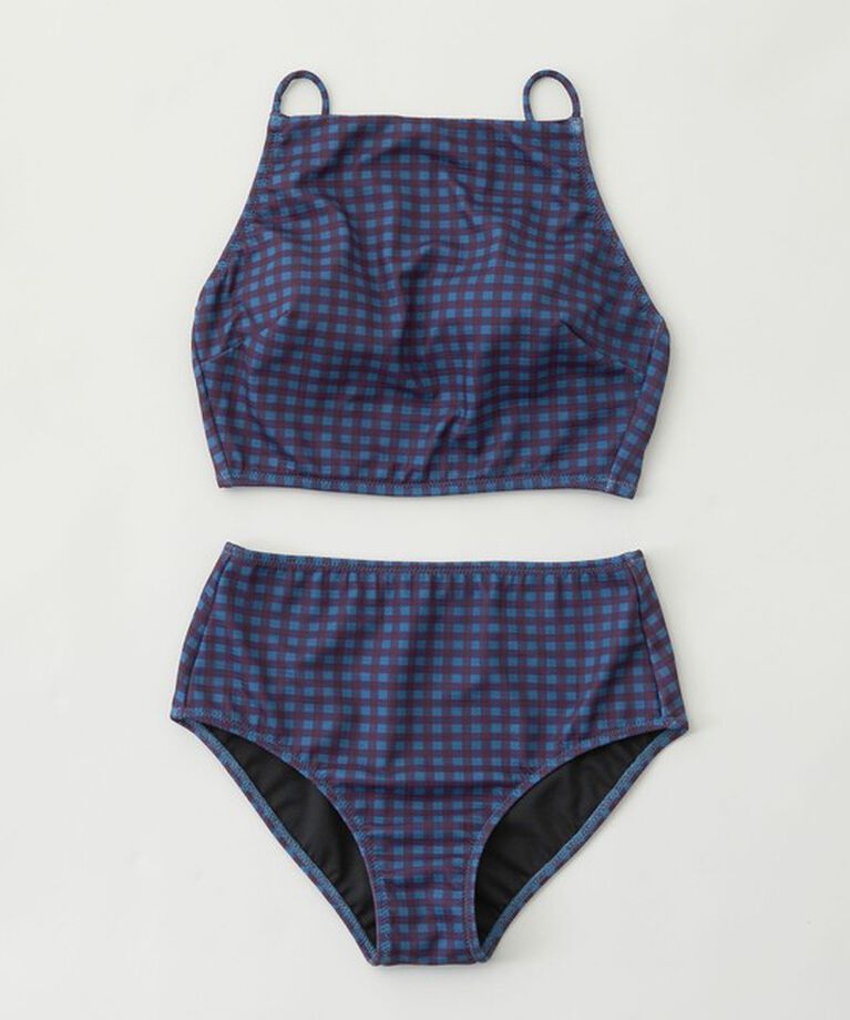 UNITED ARROWS green label relaxing「ハイネック ビスチェ&ショーツ チェック柄 スイムウェア / 水着」|スポーツ|