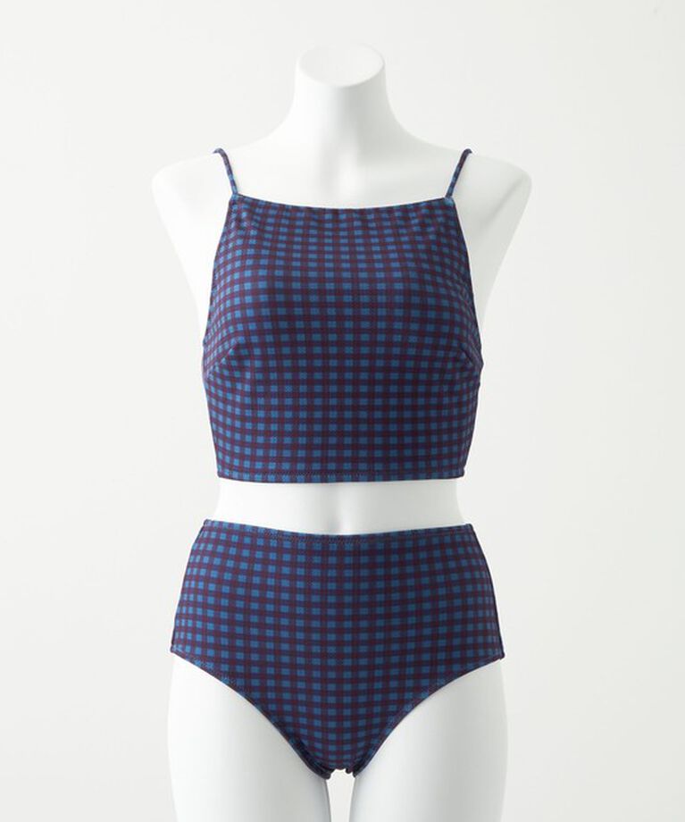 UNITED ARROWS green label relaxing「ハイネック ビスチェ&ショーツ チェック柄 スイムウェア / 水着」|スポーツ|