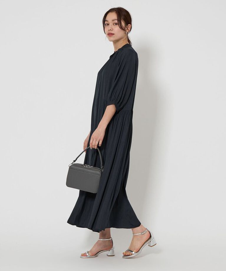 UNITED ARROWS green label relaxing「サテン ギャザー ショートスリーブ ワンピース」|ワンピース|