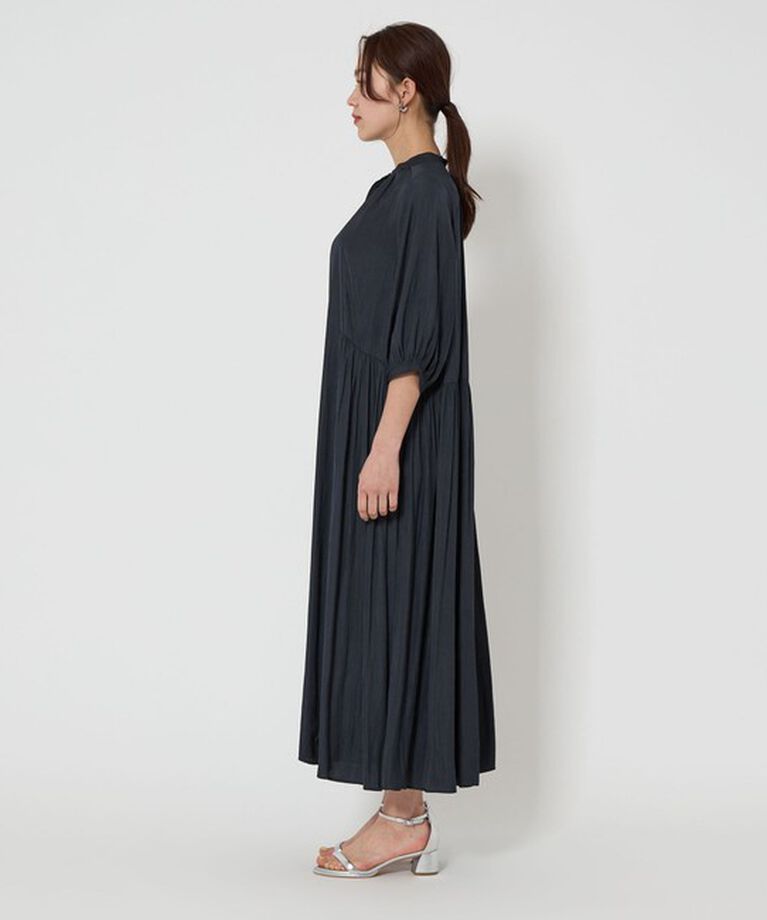 UNITED ARROWS green label relaxing「サテン ギャザー ショートスリーブ ワンピース」|ワンピース|
