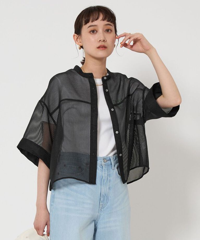UNITED ARROWS green label relaxing「シアー コードレーン ハーフスリーブ シャツ」|シャツ・ブラウス|