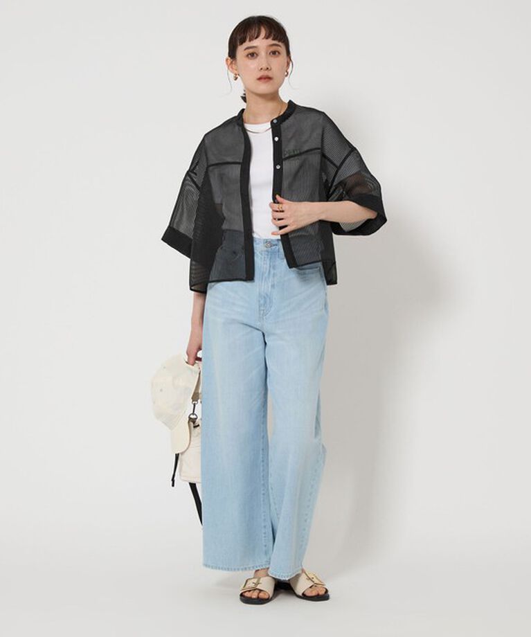 UNITED ARROWS green label relaxing「シアー コードレーン ハーフスリーブ シャツ」|シャツ・ブラウス|