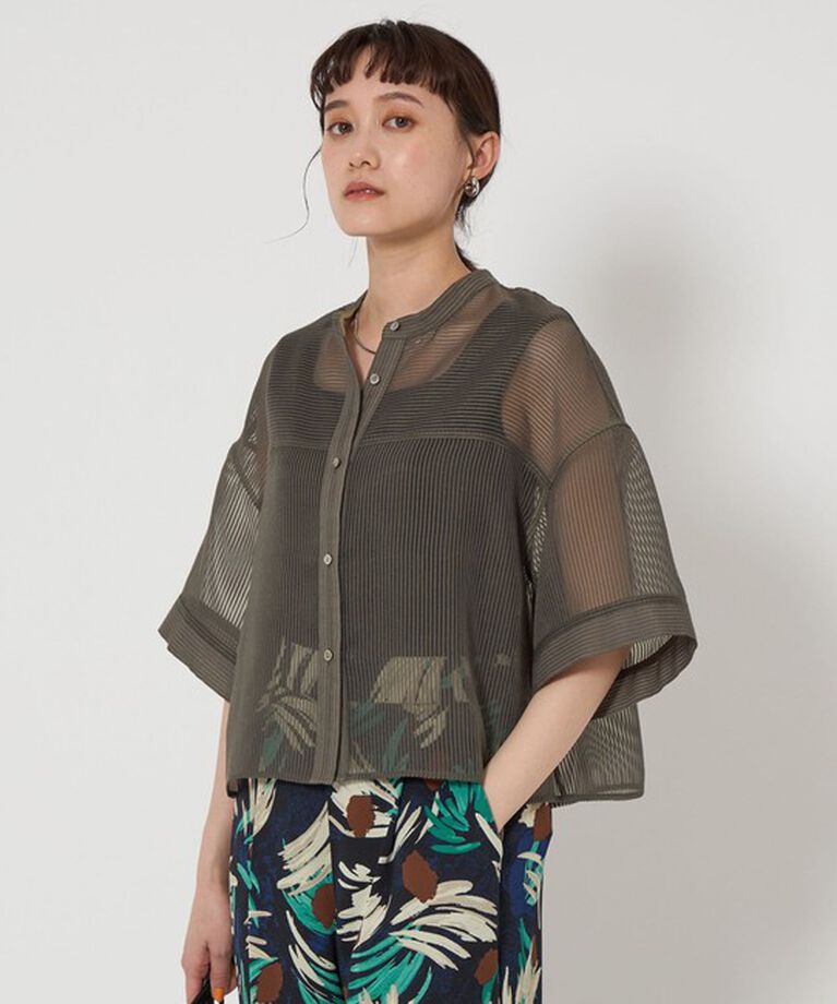 UNITED ARROWS green label relaxing「シアー コードレーン ハーフスリーブ シャツ」|シャツ・ブラウス|MOCA
