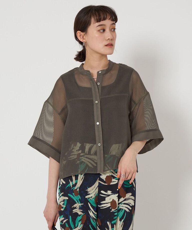 UNITED ARROWS green label relaxing「シアー コードレーン ハーフスリーブ シャツ」|シャツ・ブラウス|