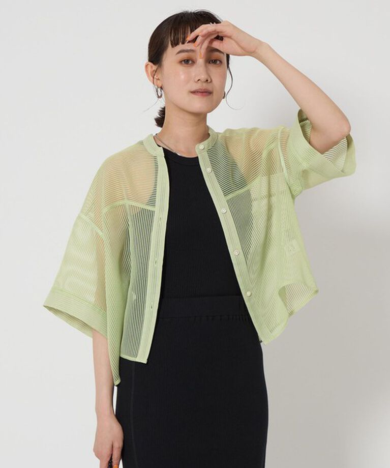 UNITED ARROWS green label relaxing「シアー コードレーン ハーフスリーブ シャツ」|シャツ・ブラウス|