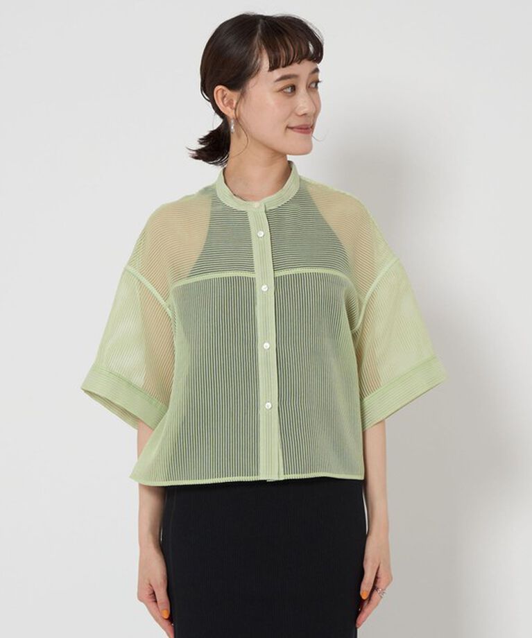 UNITED ARROWS green label relaxing「シアー コードレーン ハーフスリーブ シャツ」|シャツ・ブラウス|
