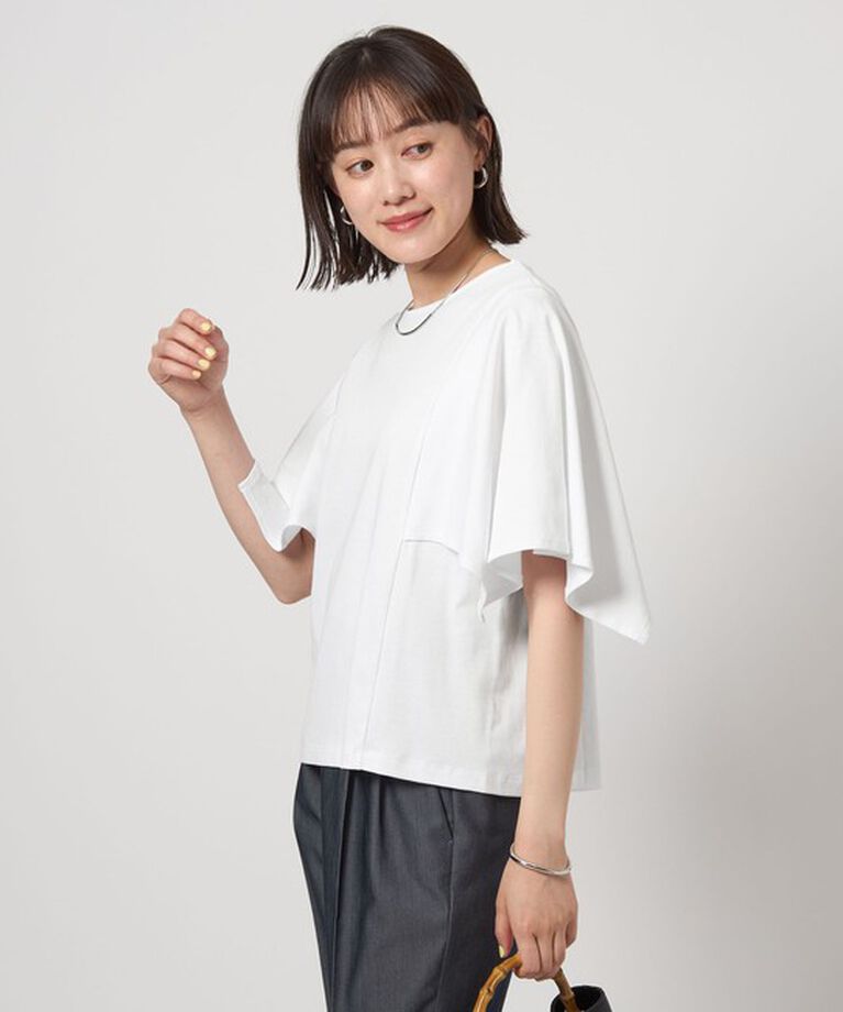 UNITED ARROWS green label relaxing「KOKAGE ハンカチスリーブ プルオーバー カットソー -接触冷感・UVカット-」|Tシャツ・カットソー|