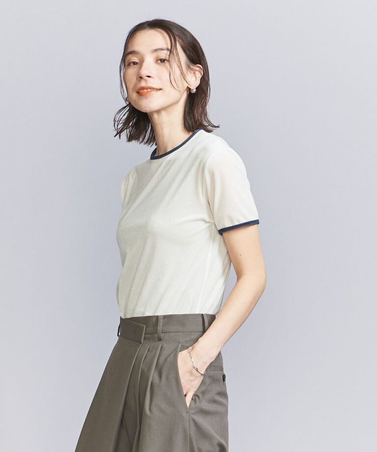 BEAUTY&YOUTH UNITED ARROWS「シアーベロア リンガー Tシャツ」|Tシャツ・カットソー|