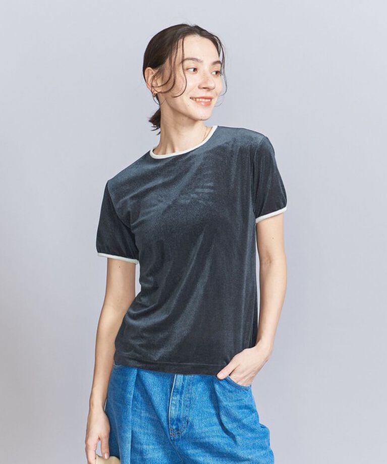 BEAUTY&YOUTH UNITED ARROWS「シアーベロア リンガー Tシャツ」|Tシャツ・カットソー|