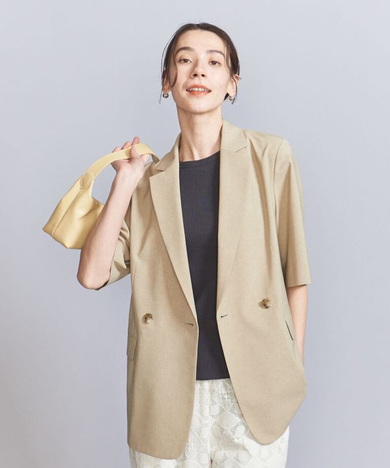 BEAUTY&YOUTH UNITED ARROWS「ハーフスリーブ ジャケット」|テーラードジャケット|BEIGE