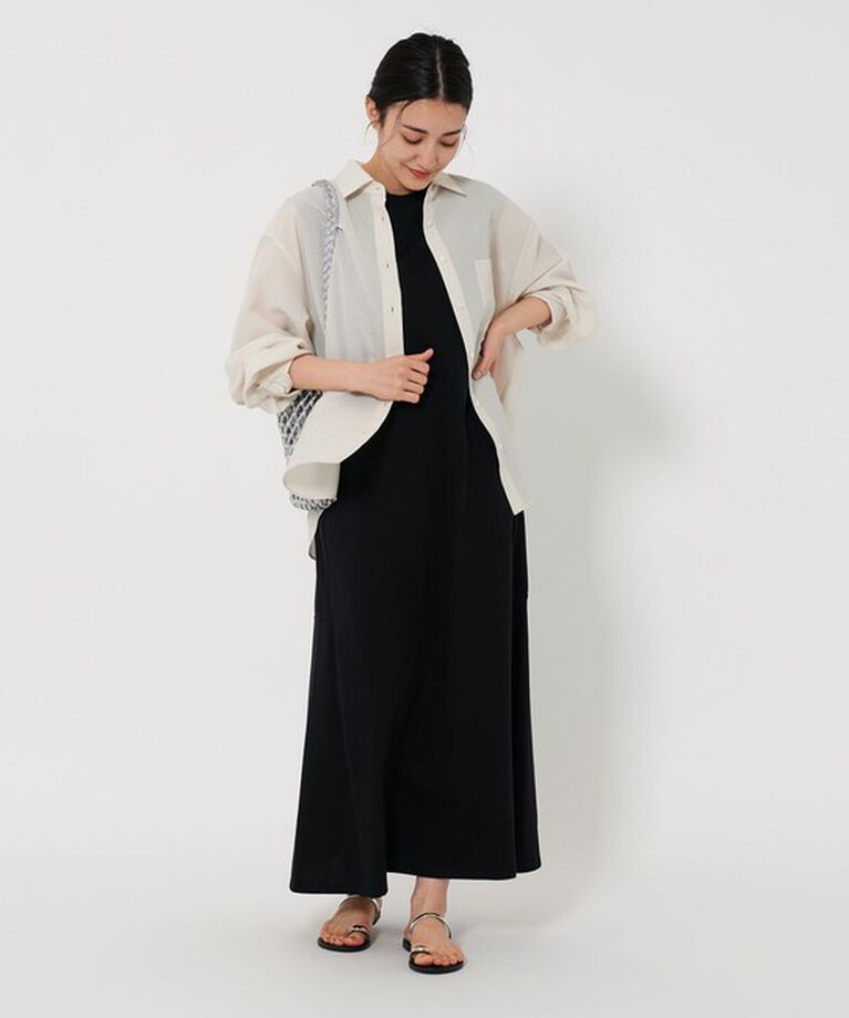 BEAUTY&YOUTH UNITED ARROWS「【WEB限定 Wardrobe DAILY MINIMAL】ティアード フレンチスリーブワンピース ー接触冷感/ウォッシャブルー」|ワンピース|