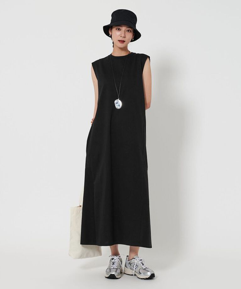 BEAUTY&YOUTH UNITED ARROWS「【WEB限定 Wardrobe DAILY MINIMAL】ティアード フレンチスリーブワンピース ー接触冷感/ウォッシャブルー」|ワンピース|